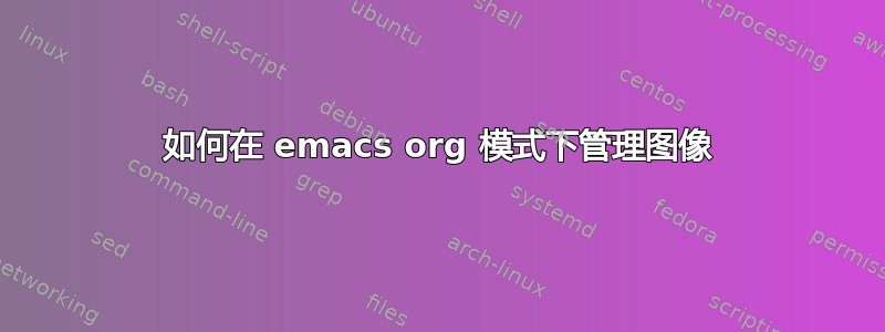 如何在 emacs org 模式下管理图像