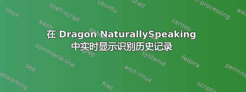 在 Dragon NaturallySpeaking 中实时显示识别历史记录