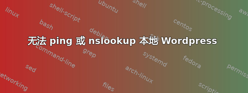 无法 ping 或 nslookup 本地 Wordpress