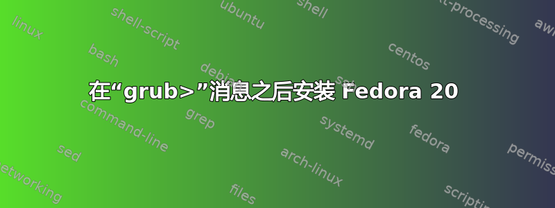 在“grub>”消息之后安装 Fedora 20