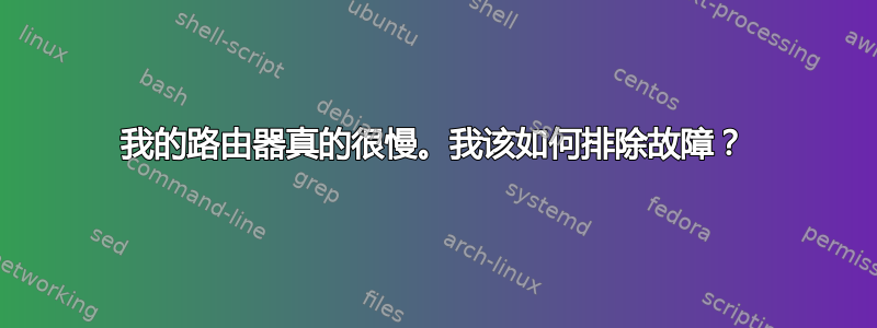 我的路由器真的很慢。我该如何排除故障？