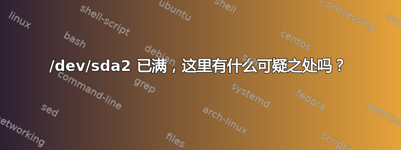 /dev/sda2 已满，这里有什么可疑之处吗？