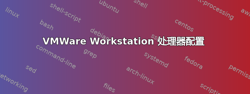 VMWare Workstation 处理器配置