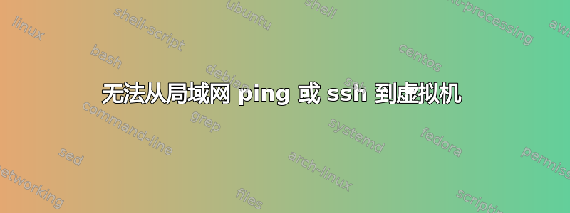 无法从局域网 ping 或 ssh 到虚拟机