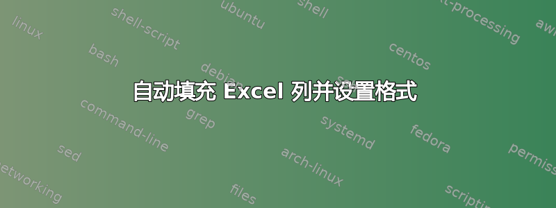 自动填充 Excel 列并设置格式