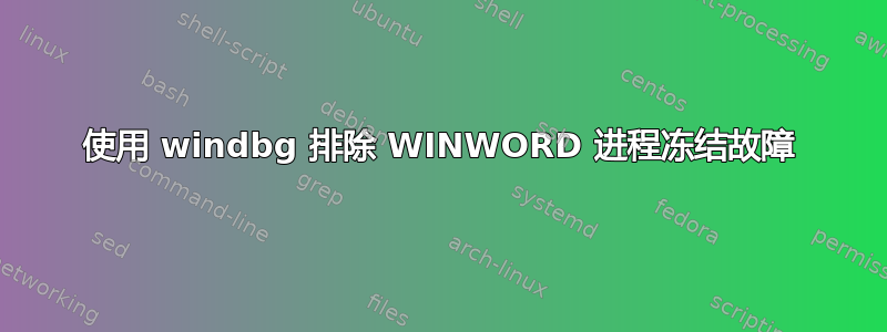 使用 windbg 排除 WINWORD 进程冻结故障