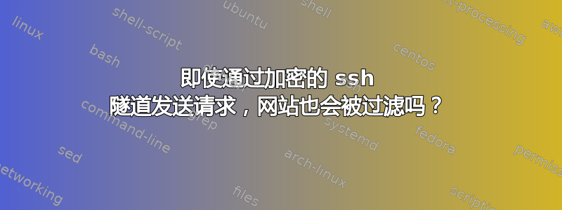 即使通过加密的 ssh 隧道发送请求，网站也会被过滤吗？