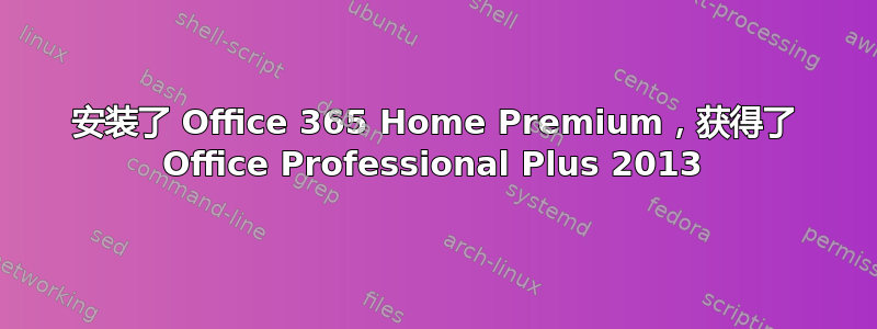 安装了 Office 365 Home Premium，获得了 Office Professional Plus 2013