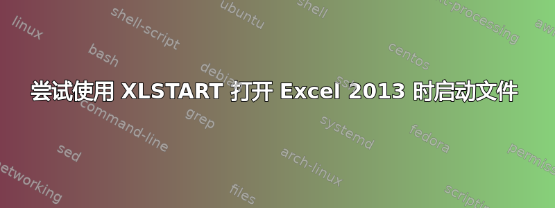 尝试使用 XLSTART 打开 Excel 2013 时启动文件