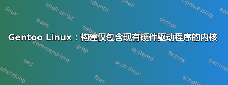 Gentoo Linux：构建仅包含现有硬件驱动程序的内核