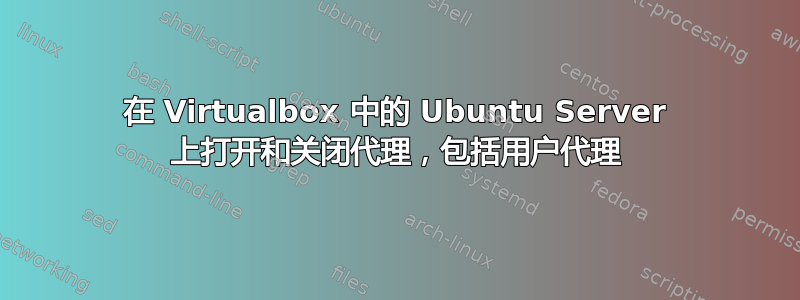 在 Virtualbox 中的 Ubuntu Server 上打开和关闭代理，包括用户代理