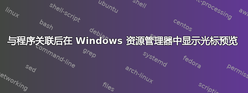 与程序关联后在 Windows 资源管理器中显示光标预览