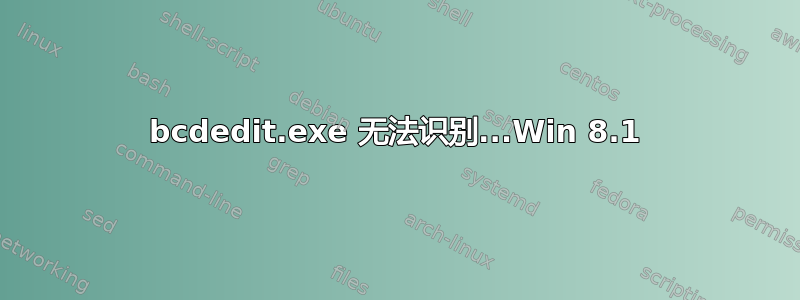 bcdedit.exe 无法识别...Win 8.1