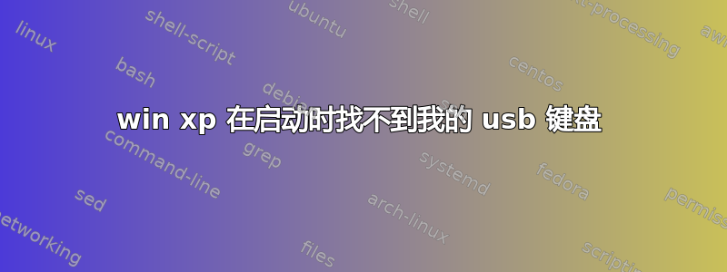 win xp 在启动时找不到我的 usb 键盘