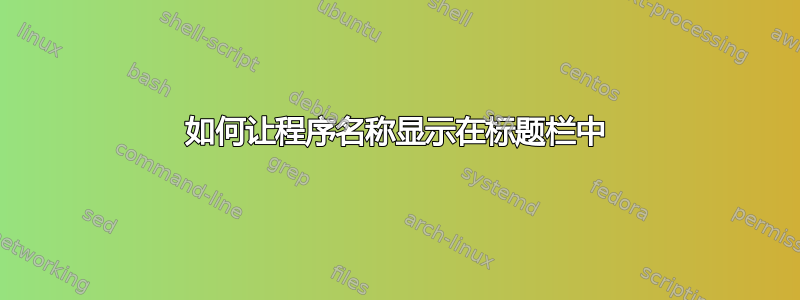 如何让程序名称显示在标题栏中