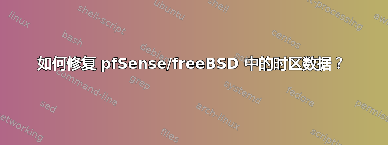 如何修复 pfSense/freeBSD 中的时区数据？