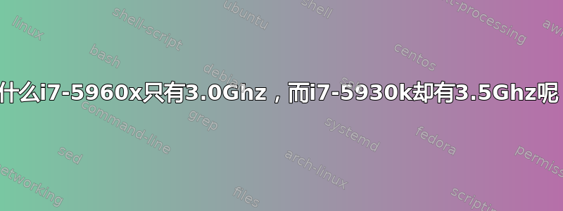 为什么i7-5960x只有3.0Ghz，而i7-5930k却有3.5Ghz呢？