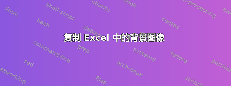 复制 Excel 中的背景图像