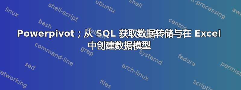 Powerpivot；从 SQL 获取数据转储与在 Excel 中创建数据模型