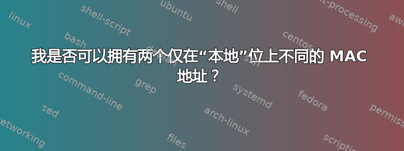 我是否可以拥有两个仅在“本地”位上不同的 MAC 地址？