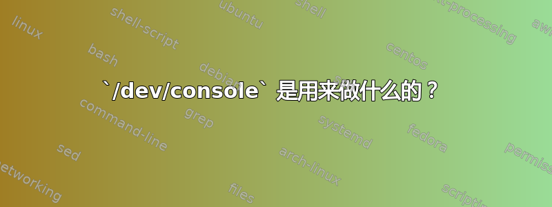 `/dev/console` 是用来做什么的？