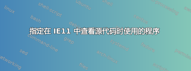 指定在 IE11 中查看源代码时使用的程序