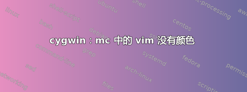 cygwin：mc 中的 vim 没有颜色