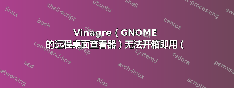 Vinagre（GNOME 的远程桌面查看器）无法开箱即用（