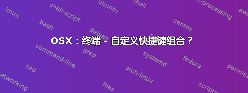 OSX：终端 - 自定义快捷键组合？