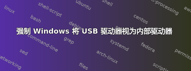 强制 Windows 将 USB 驱动器视为内部驱动器