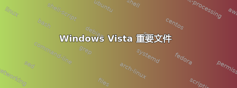 Windows Vista 重要文件 