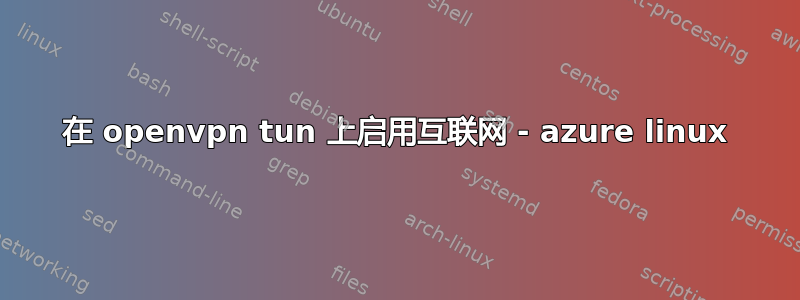 在 openvpn tun 上启用互联网 - azure linux