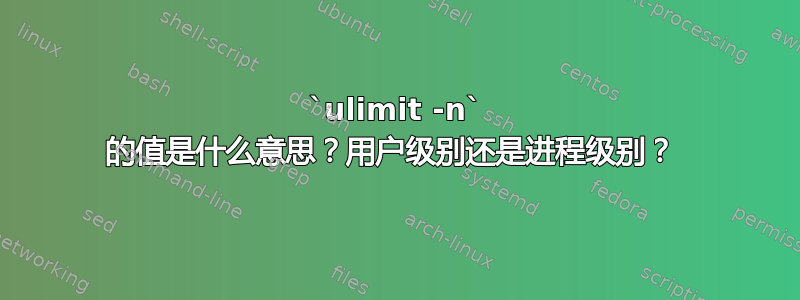 `ulimit -n` 的值是什么意思？用户级别还是进程级别？ 