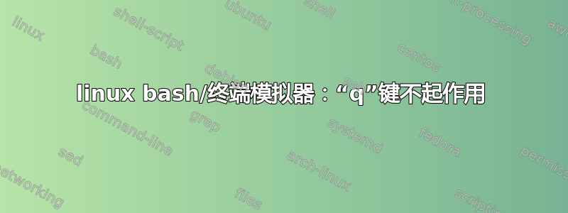 linux bash/终端模拟器：“q”键不起作用