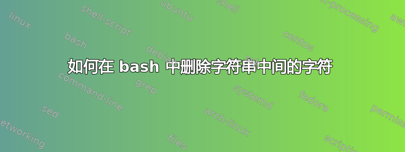 如何在 bash 中删除字符串中间的字符