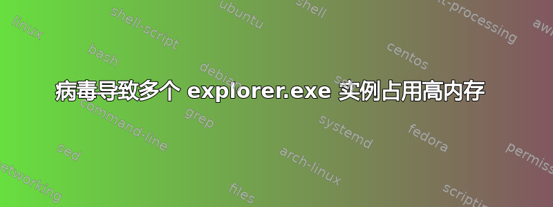 病毒导致多个 explorer.exe 实例占用高内存 