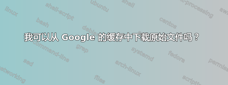 我可以从 Google 的缓存中下载原始文件吗？