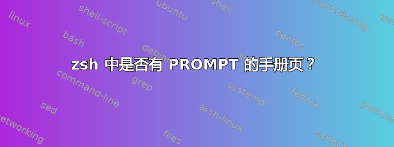 zsh 中是否有 PROMPT 的手册页？