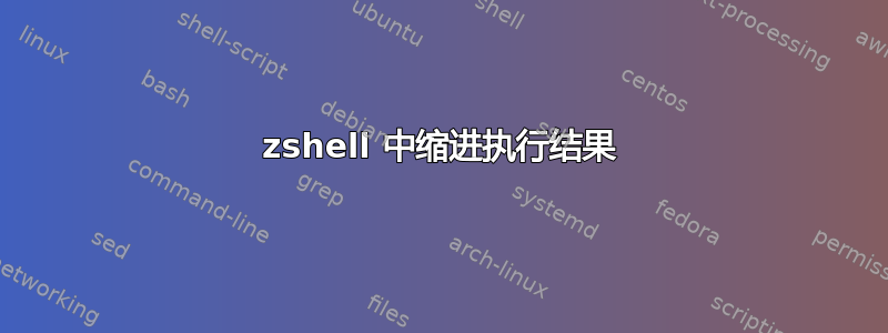 zshell 中缩进执行结果