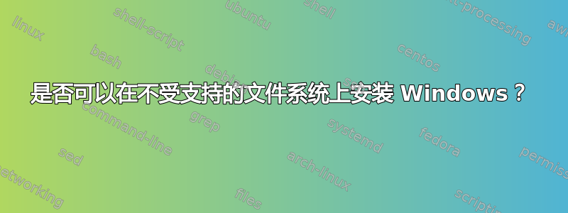 是否可以在不受支持的文件系统上安装 Windows？