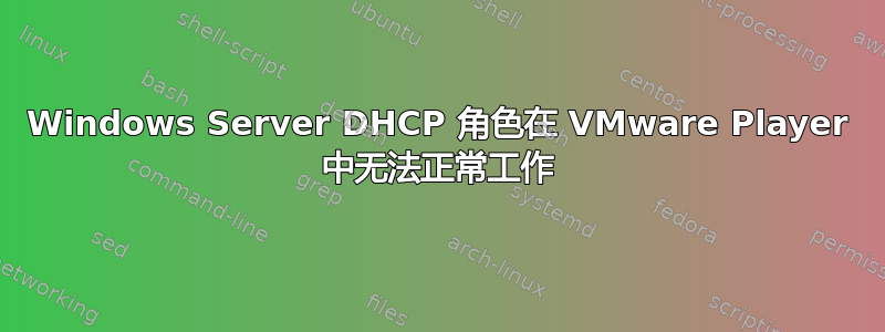 Windows Server DHCP 角色在 VMware Player 中无法正常工作