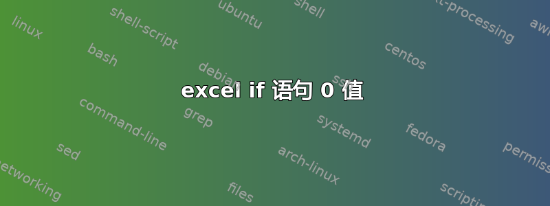 excel if 语句 0 值