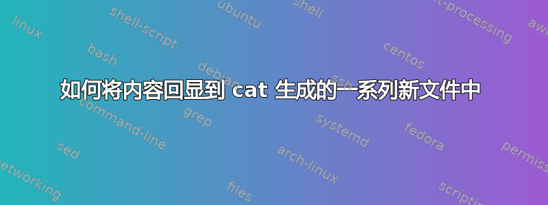 如何将内容回显到 cat 生成的一系列新文件中