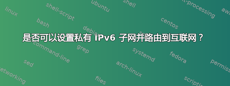 是否可以设置私有 IPv6 子网并路由到互联网？