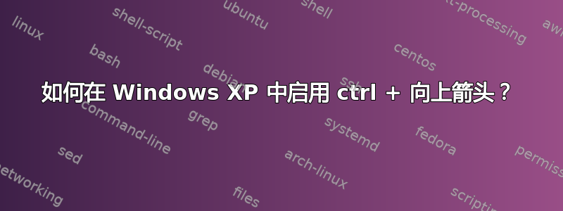 如何在 Windows XP 中启用 ctrl + 向上箭头？