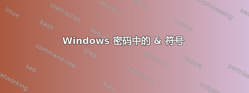 Windows 密码中的 & 符号