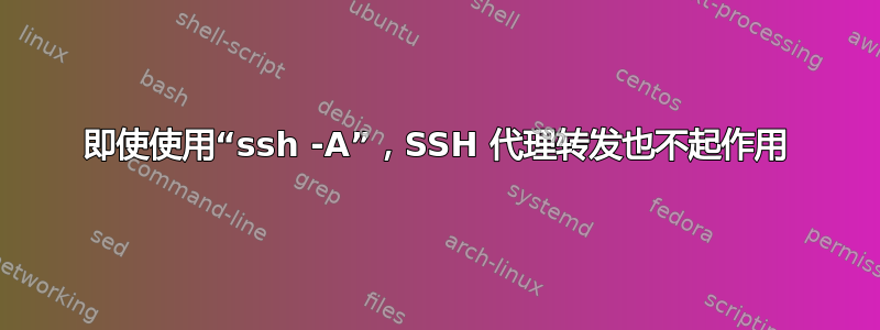 即使使用“ssh -A”，SSH 代理转发也不起作用