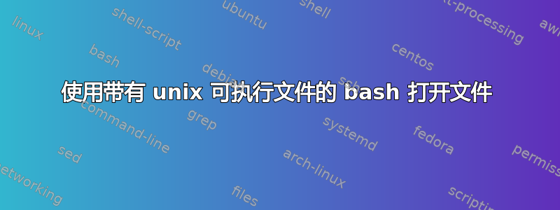 使用带有 unix 可执行文件的 bash 打开文件