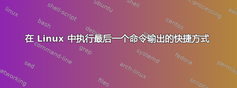 在 Linux 中执行最后一个命令输出的快捷方式