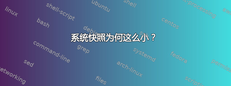 系统快照为何这么小？